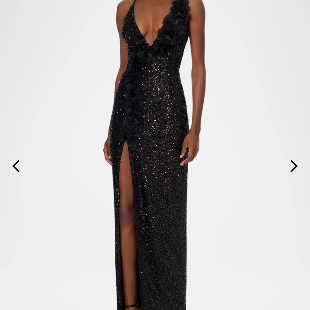 Elegant Black Sequin Evening Gown